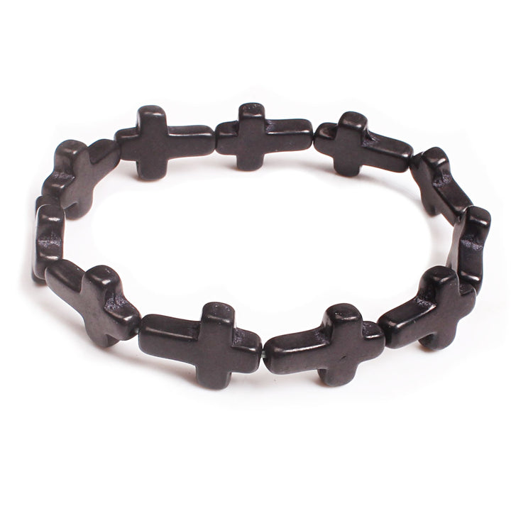 Christianartworkshop Bohemian Cross Turquoise Beaded Bracelet - Black - image 8