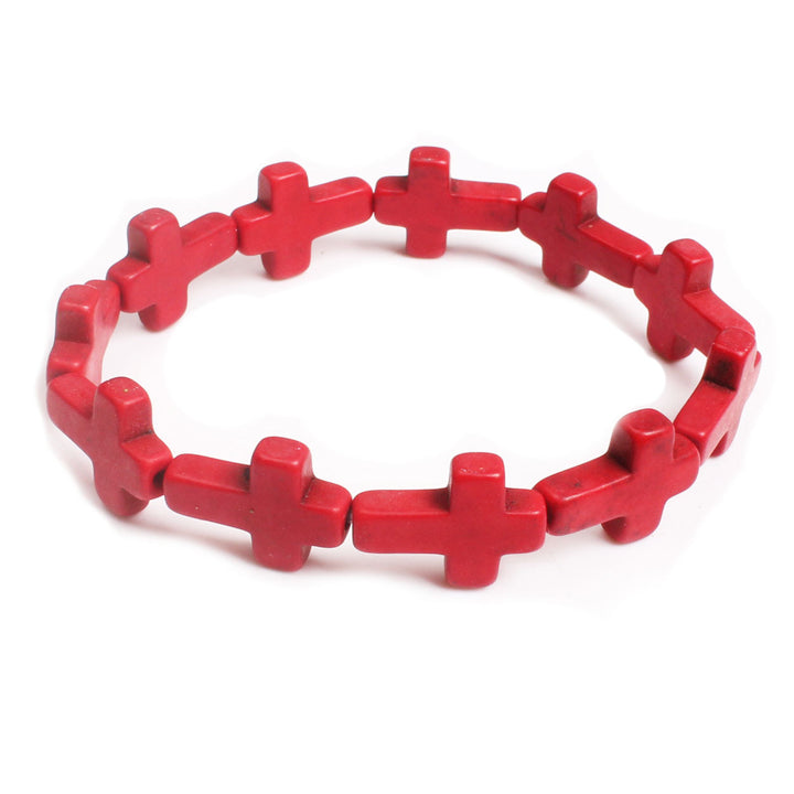 Christianartworkshop Bohemian Cross Turquoise Beaded Bracelet - Rose - image 5