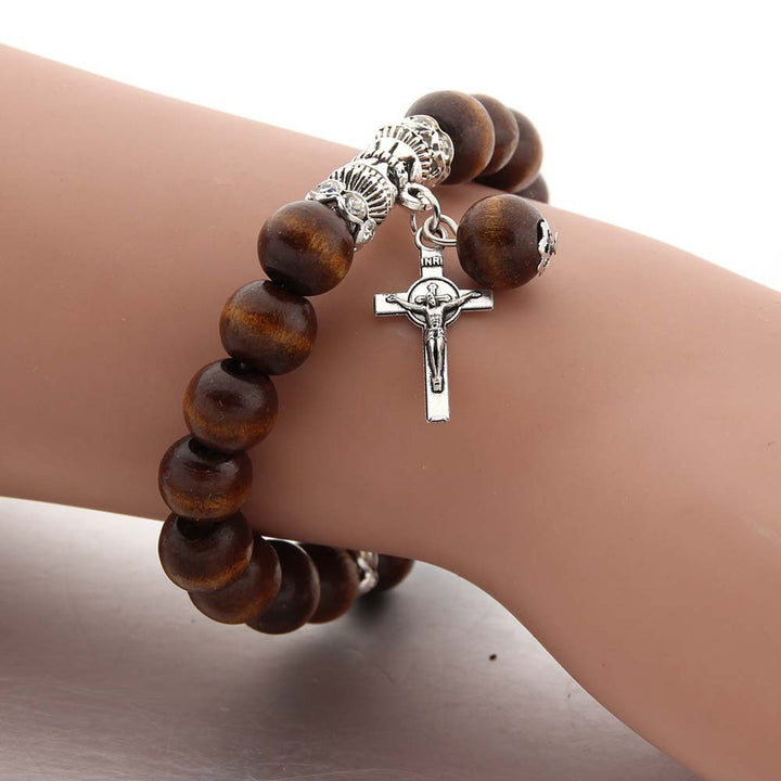 Christianartworkshop Handmade Wooden Bead  Jesus Cross Bracelet - image 3
