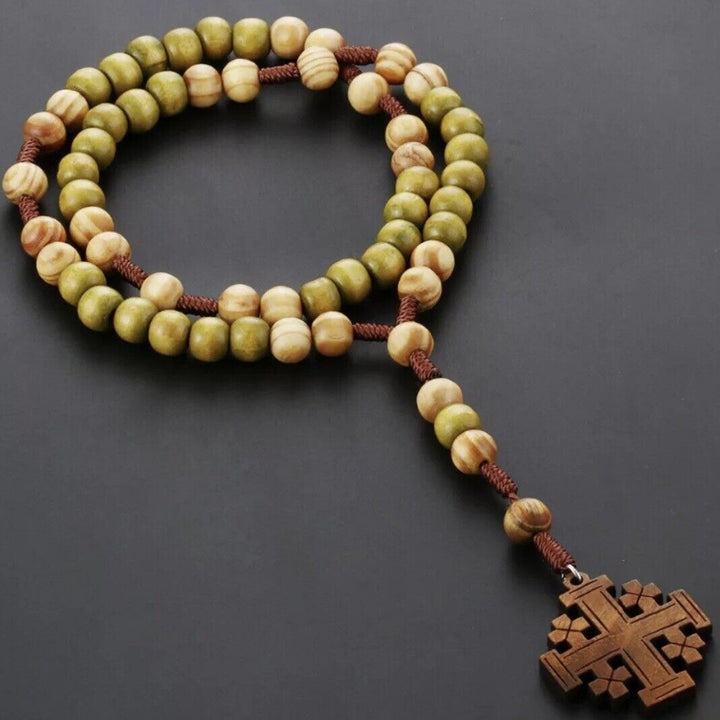 Olive Wood Rosary and Cross - olive wood - image 1