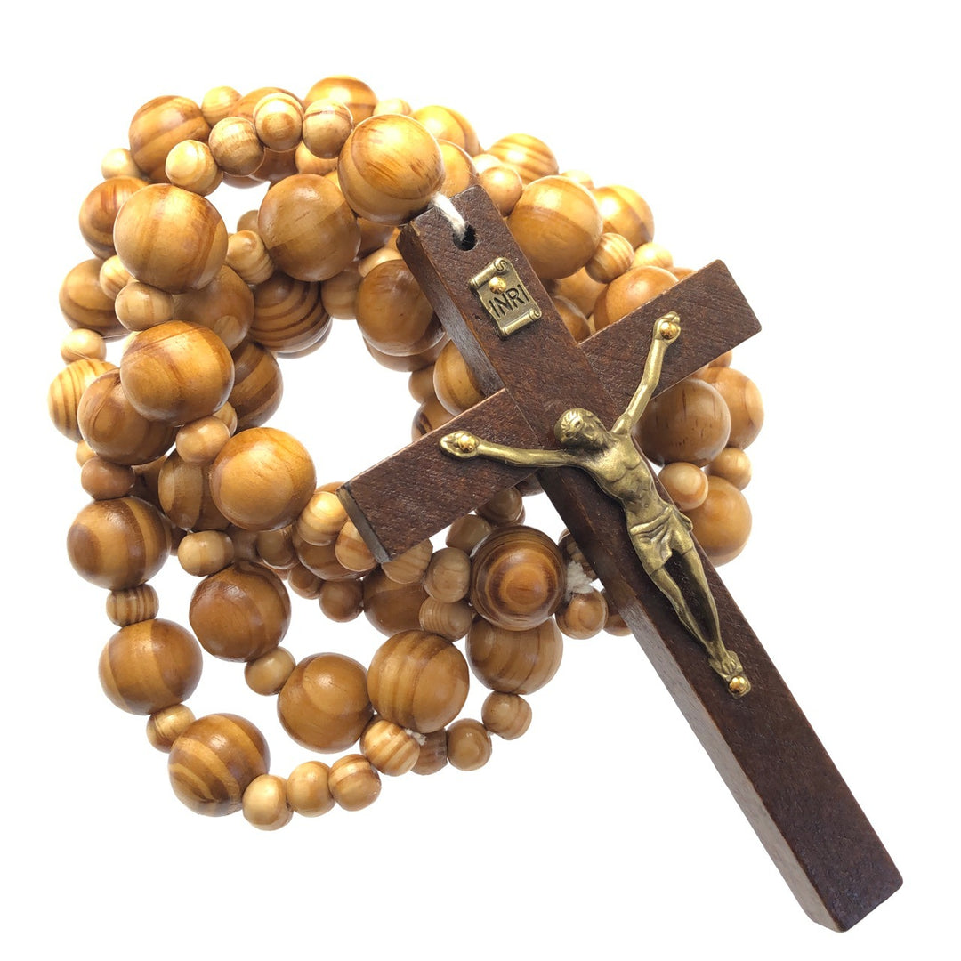Handmade Olive Wood Crucifix Prayer Rosary - image 4