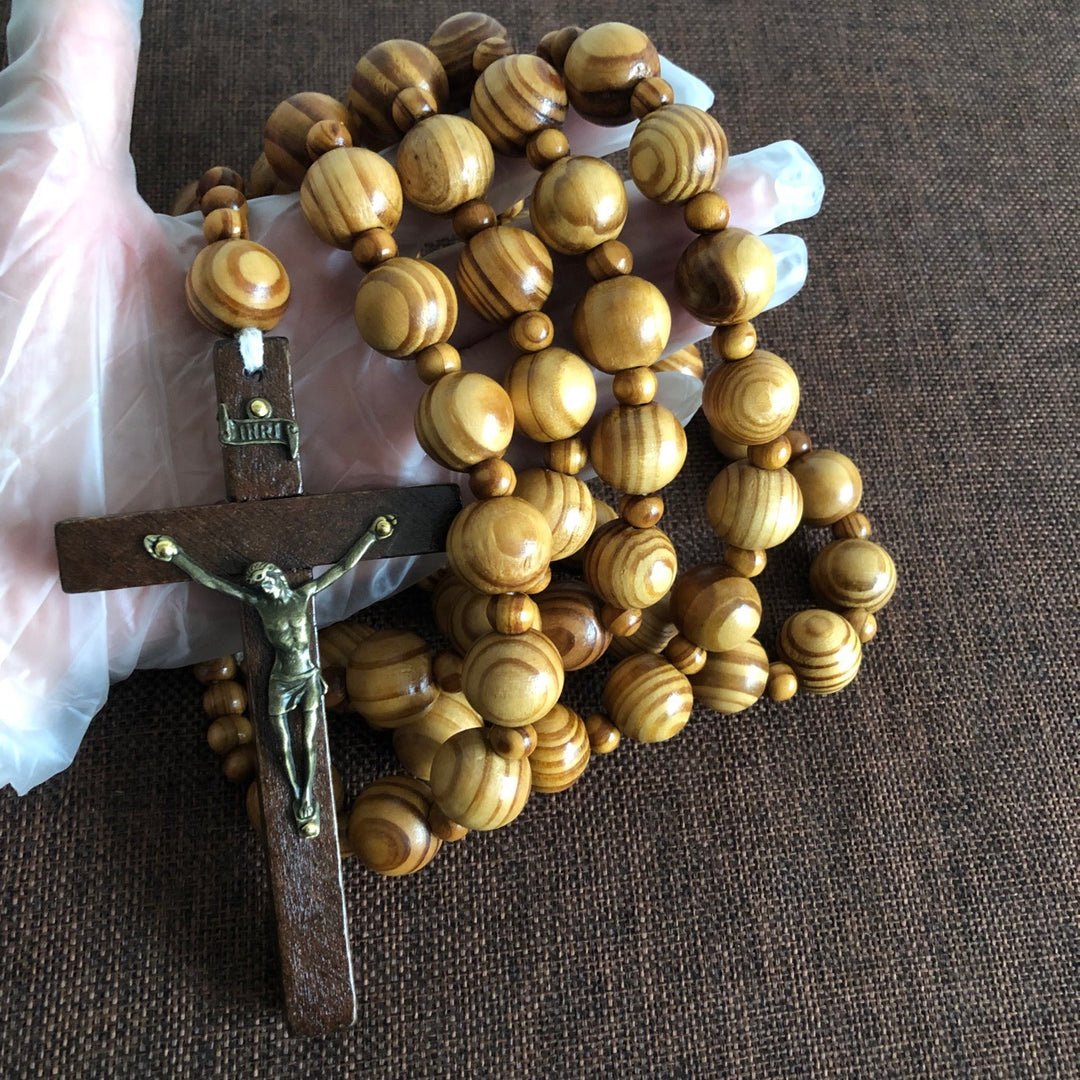 Handmade Olive Wood Crucifix Prayer Rosary - image 3