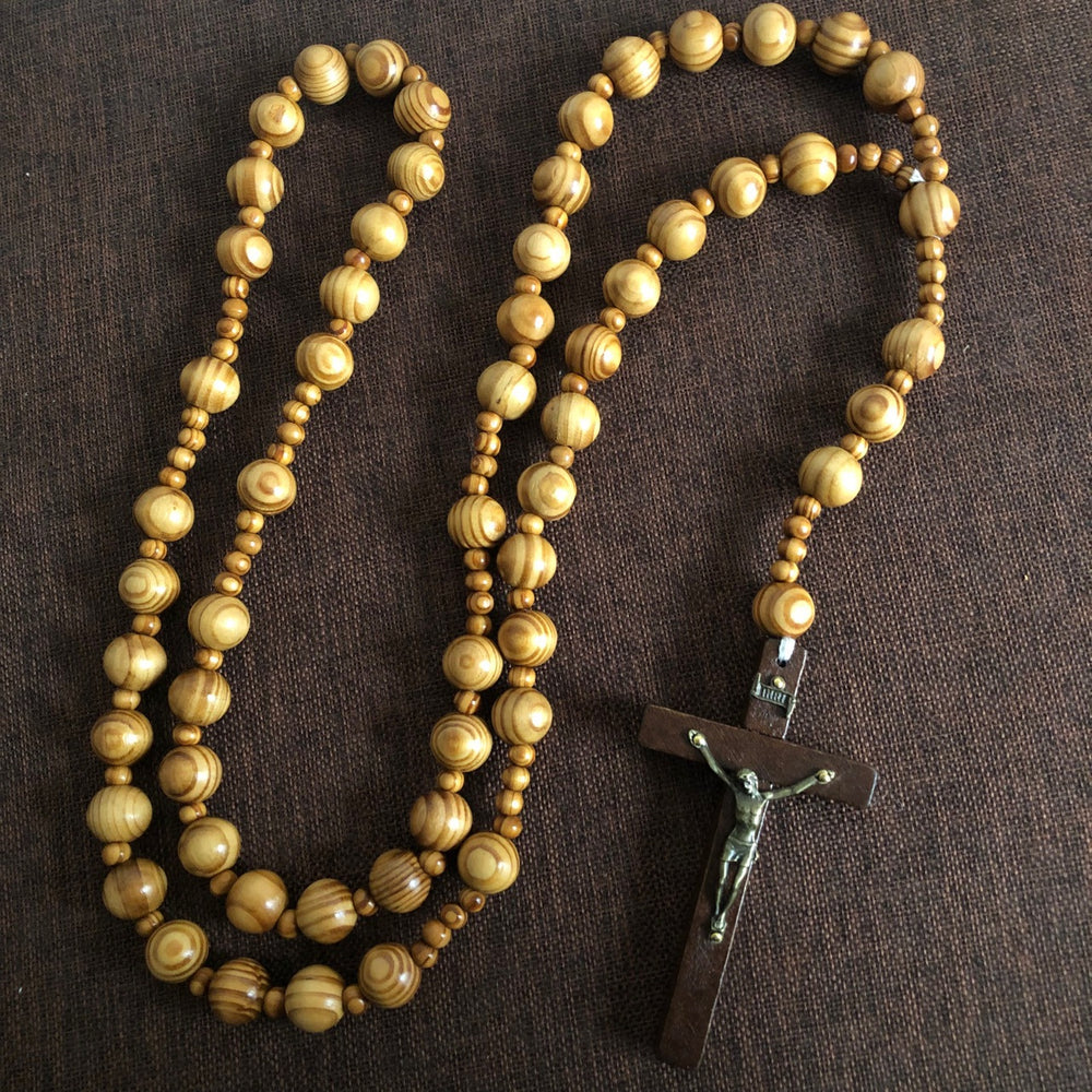 Handmade Olive Wood Crucifix Prayer Rosary - image 2
