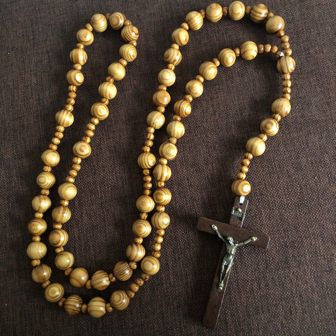 Handmade Olive Wood Crucifix Prayer Rosary - image 2