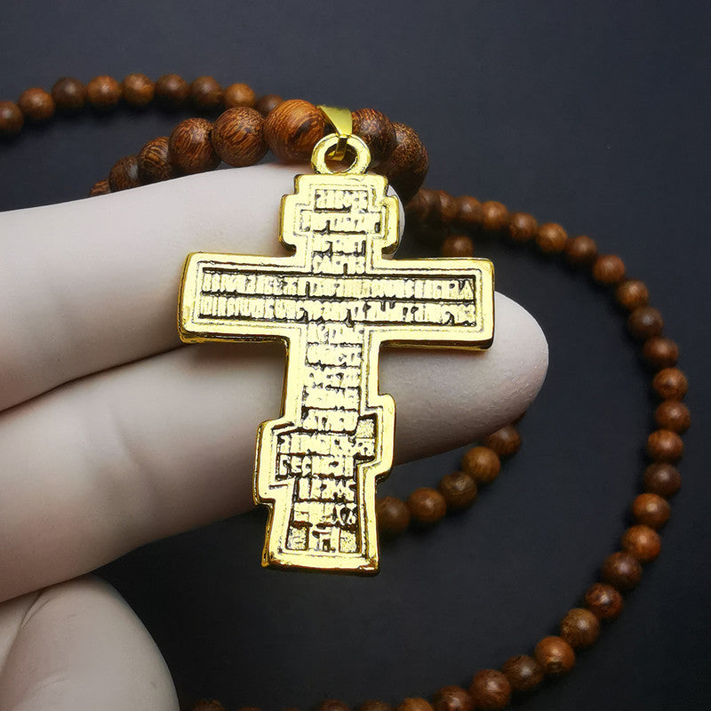 Christianartworkshop Cross Pendant Olive Wood Bead Rosary - image 3