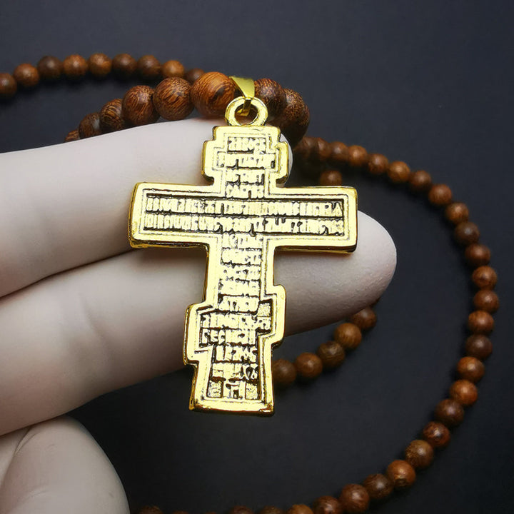 Christianartworkshop Cross Pendant Olive Wood Bead Rosary - image 3