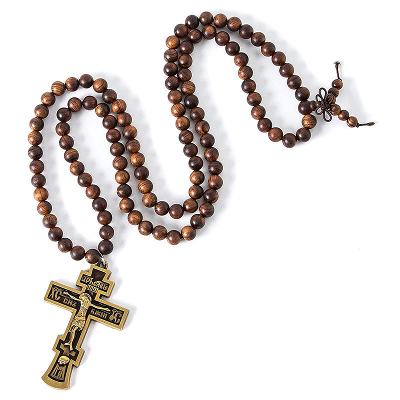 Christianartworkshop Cross Pendant Olive Wood Bead Rosary - image 4