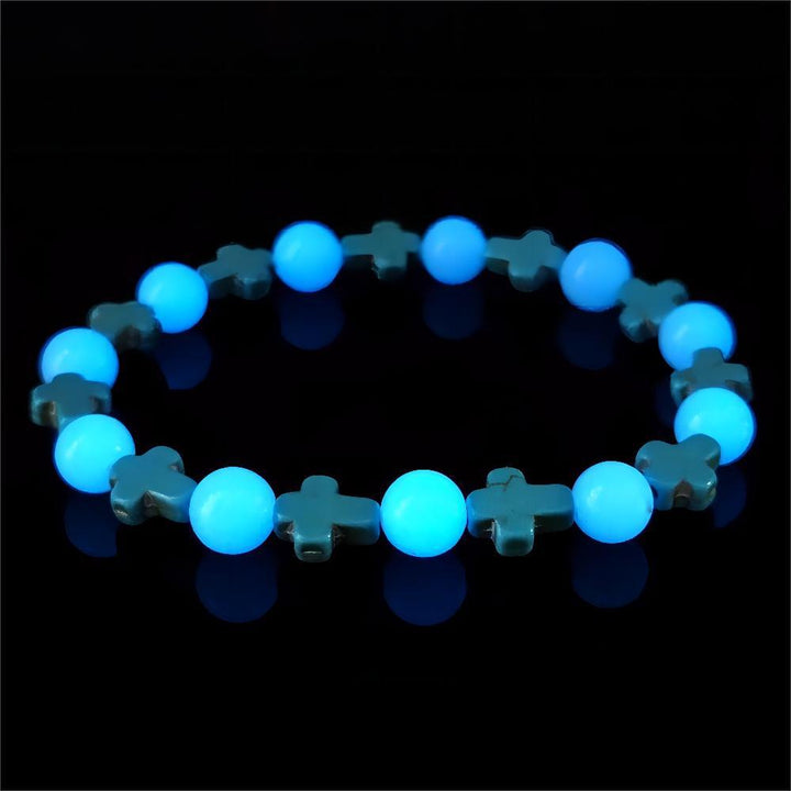Christianartworkshop Turquoise Cross with Luminous Pearls Bracelet - image 3