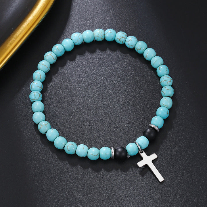 Christianartworkshop Blessing Turquoise Stretch Bracelet - Christ Blessing Bracelet - image 1
