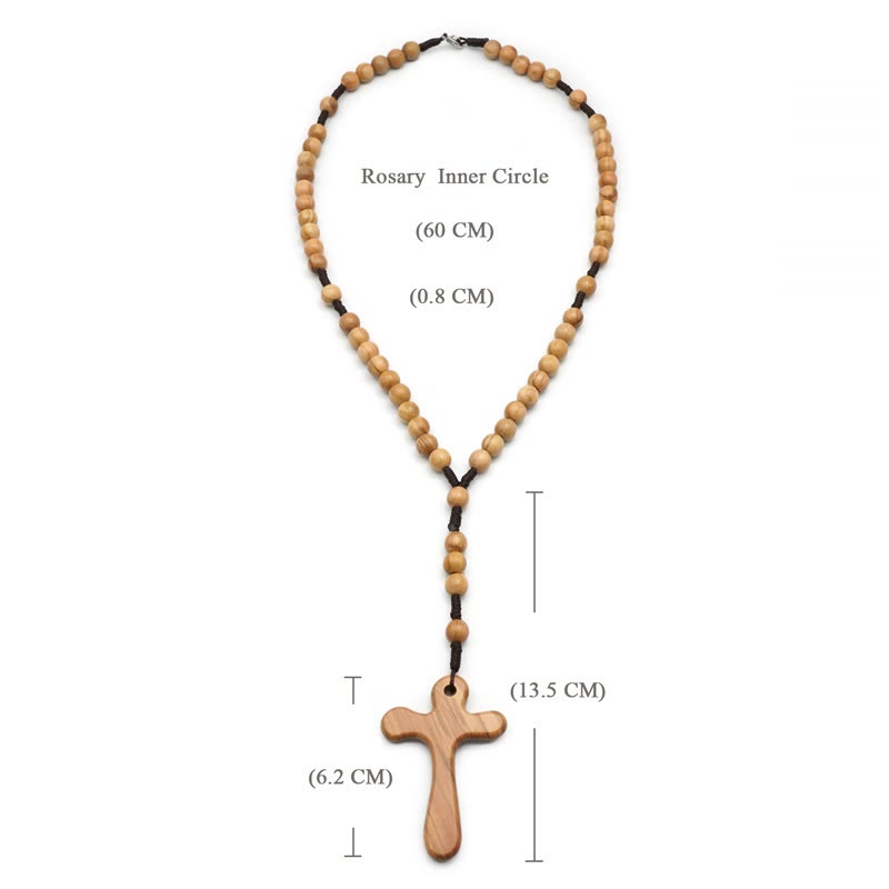 Christianartworkshop Handmade Polished Olive Wood Cross Car Rosary - image 5