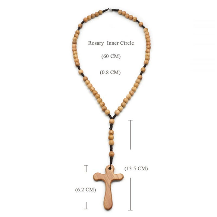 Christianartworkshop Handmade Polished Olive Wood Cross Car Rosary - image 5