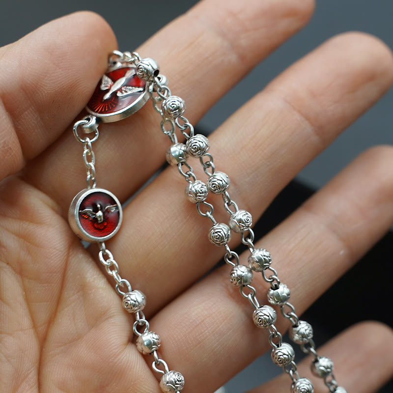 Christianartworkshop Enamel Holy Spirit Catholic Rosary - image 4