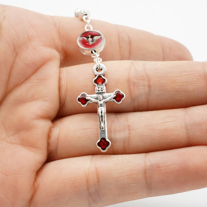 Christianartworkshop Enamel Holy Spirit Catholic Rosary - image 3