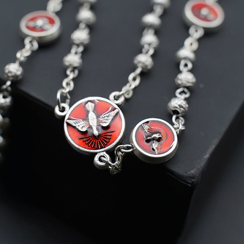 Christianartworkshop Enamel Holy Spirit Catholic Rosary - image 2