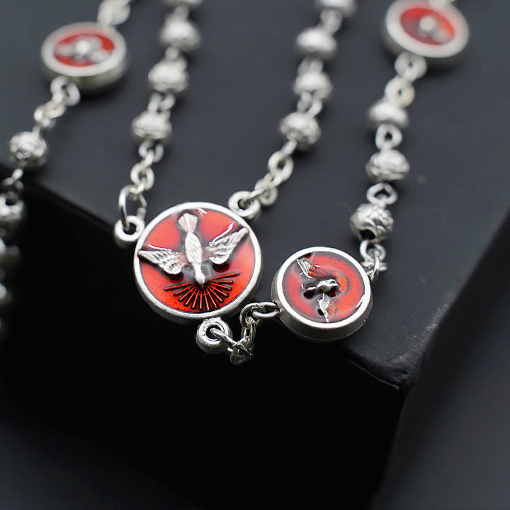 Christianartworkshop Enamel Holy Spirit Catholic Rosary - image 2