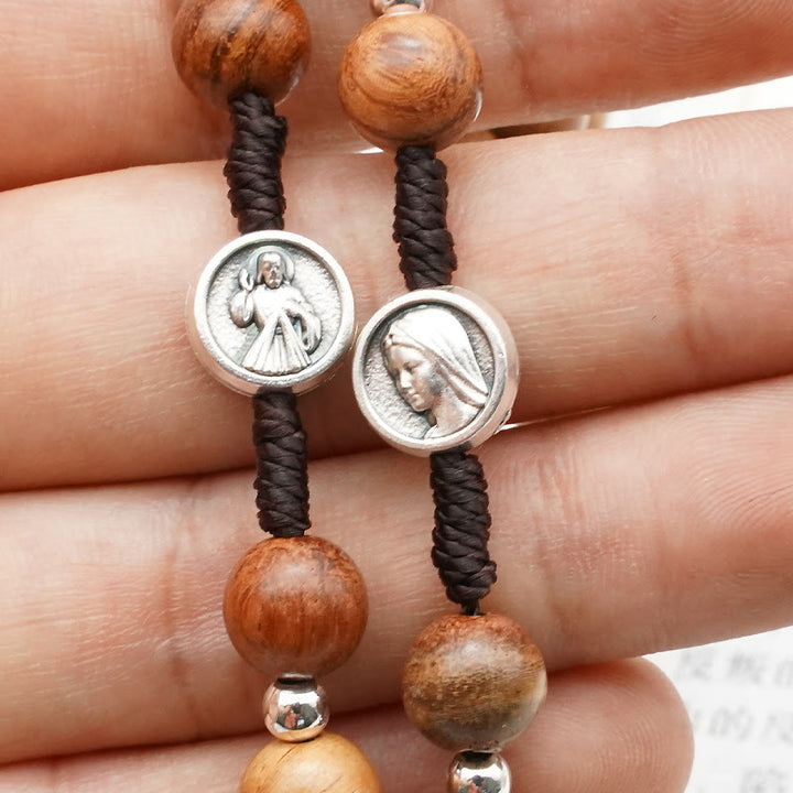 Christianartworkshop Evangelistic: Handmade Olive Wood Rosary of the Blessed Mother - image 4