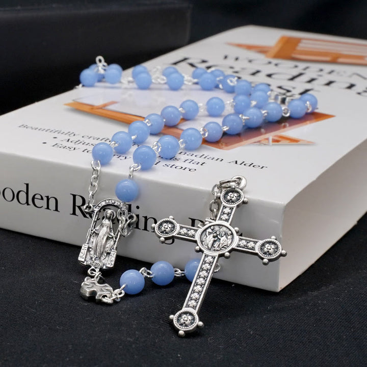 Christianartworkshop Luminous Beads Christian Prayer Rosary - Blue - image 1
