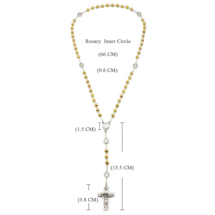 Christianartworkshop Handmade Alloy Gold Prayer Beads with Jesus Shepherd Crucifix Rosary - image 5