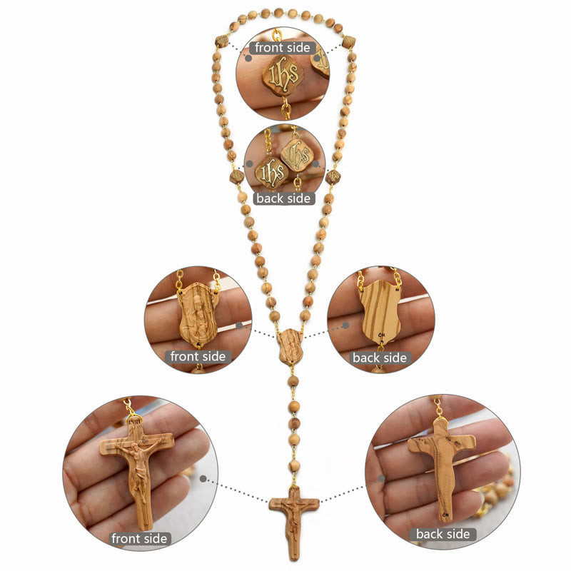 Christianartworkshop Quality Handmade Olive/Rosewood/Ebony Beads Prayer Rosary - image 5