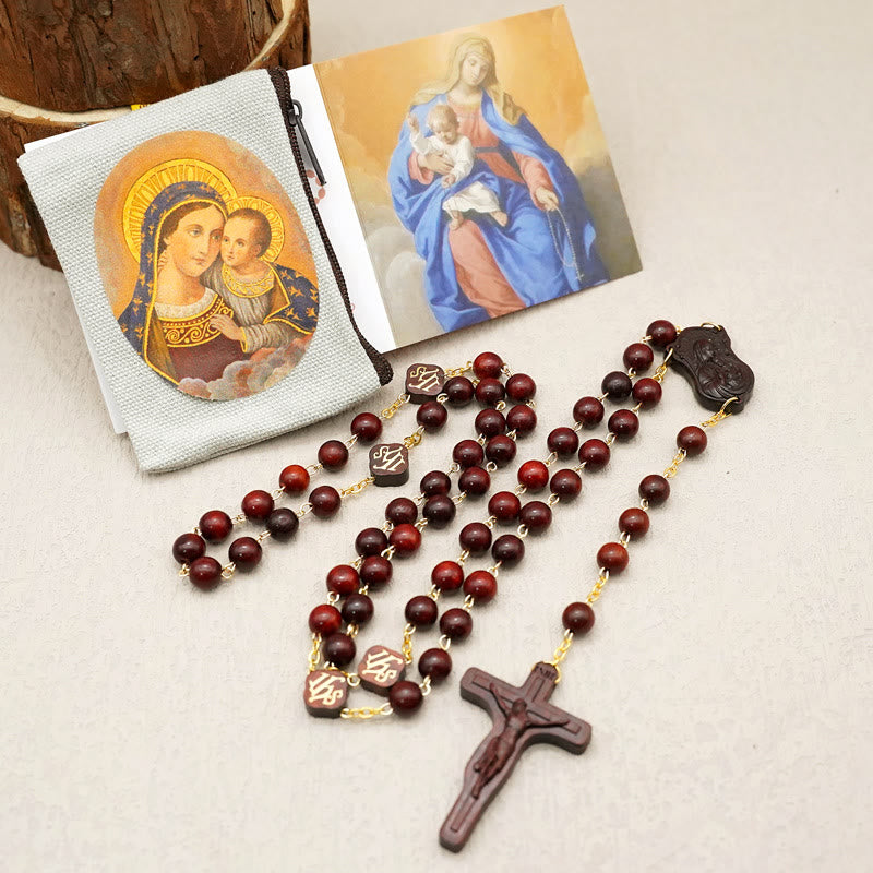 Christianartworkshop Quality Handmade Olive/Rosewood/Ebony Beads Prayer Rosary - Rosewood - image 9