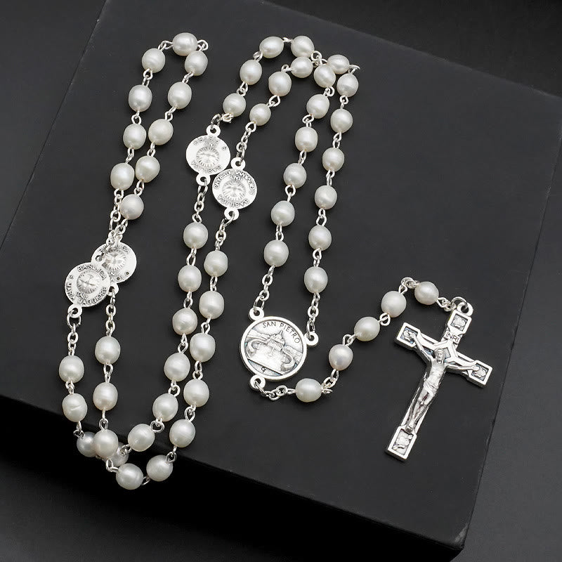 Christianartworkshop The Four Temples Of Christ Mother-of-Pearl Rosary - Mother-of-Pearl - image 1