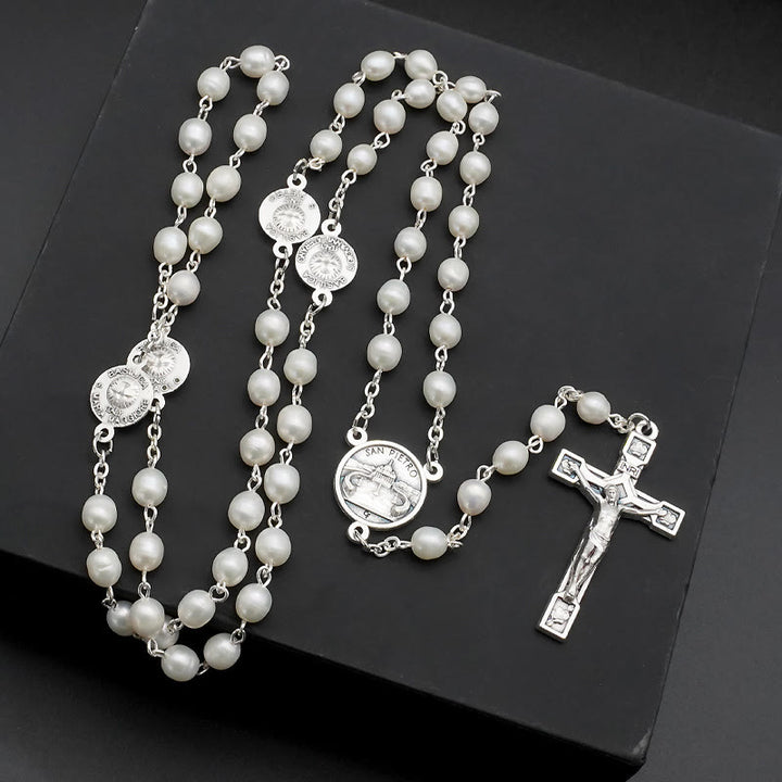 Christianartworkshop The Four Temples Of Christ Mother-of-Pearl Rosary - Mother-of-Pearl - image 1