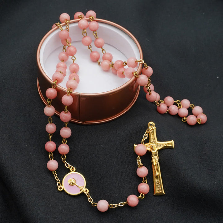 Christianartworkshop Original Handmade Red Grain Chalcedony Rosary - Red Chalcedony - image 1