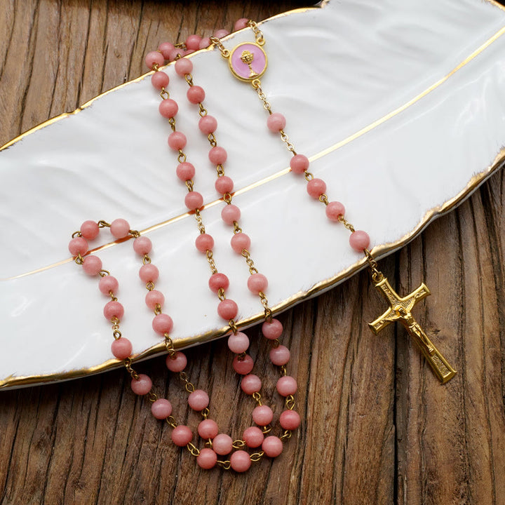 Christianartworkshop Original Handmade Red Grain Chalcedony Rosary - image 4
