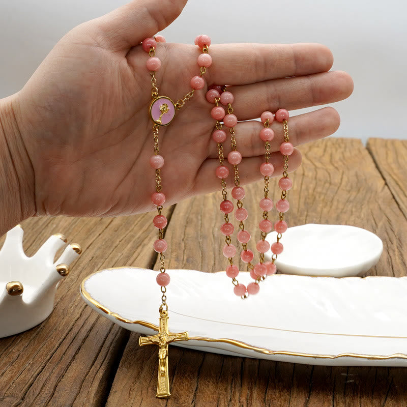 Christianartworkshop Original Handmade Red Grain Chalcedony Rosary - image 3