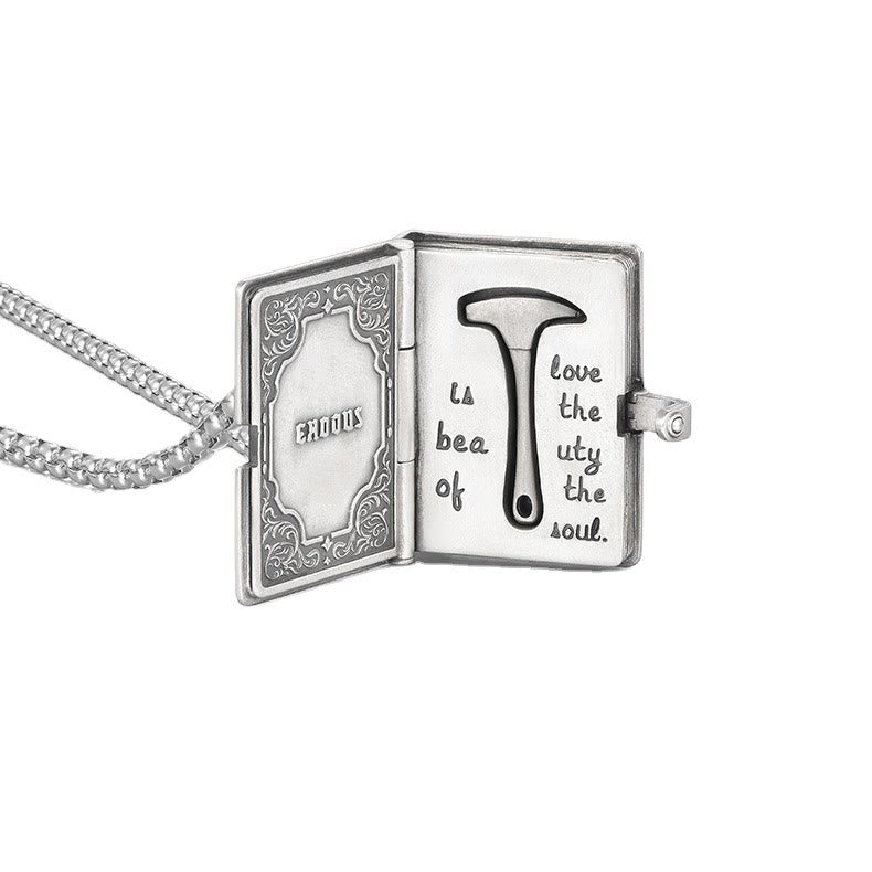 Christianartworkshop Bible with the Removable Rock Hammer Necklace - image 4