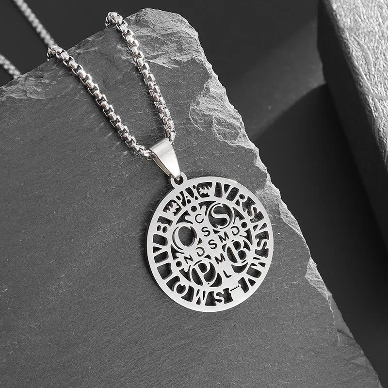Christianartworkshop St. Benedict Symbol Openwork Pendant Necklace - Metallic - image 2