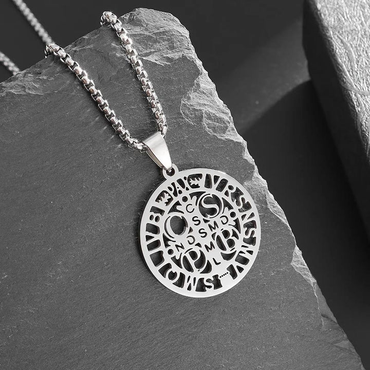 Christianartworkshop St. Benedict Symbol Openwork Pendant Necklace - Metallic - image 2