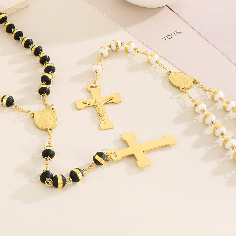 Stainless Steel/Crystal Beads Rosary with Crucifix - image 6
