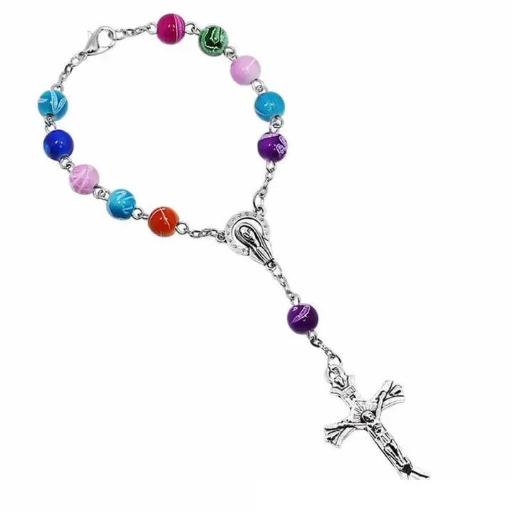 Soft Ceramic Single Decade Rosary Bracelet  - image 2