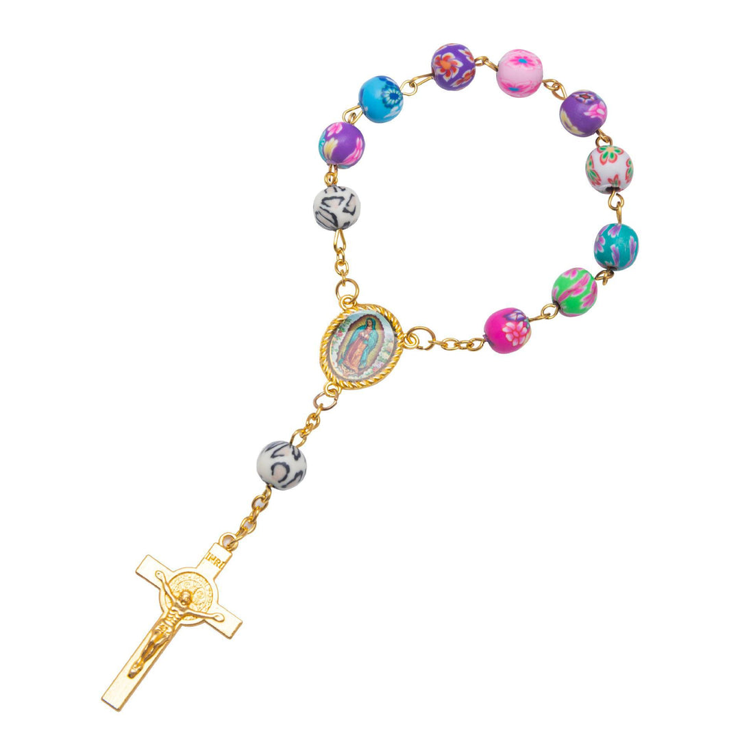 Soft Ceramic Single Decade Rosary Bracelet  - Golden - image 1