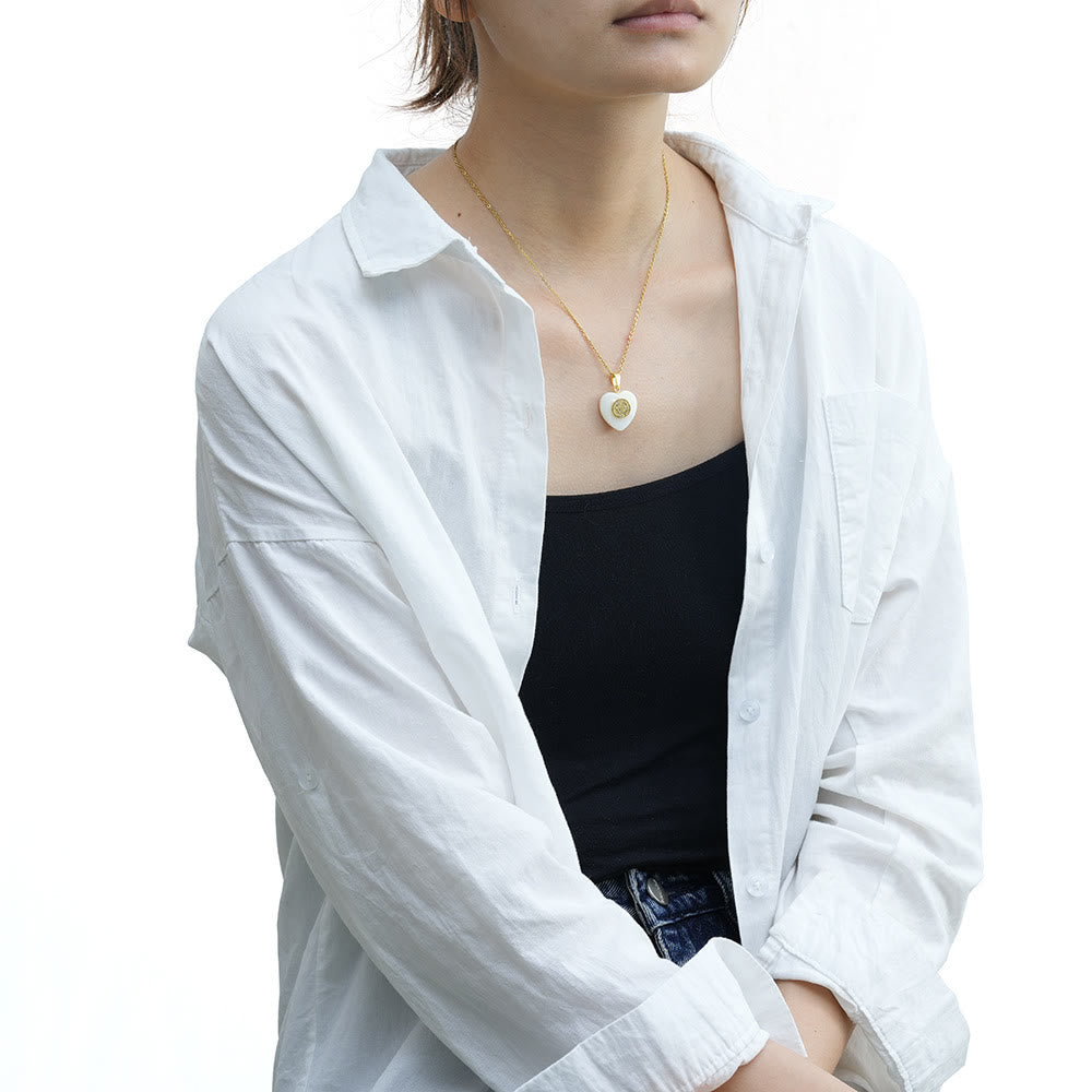 Christianartworkshop St. Benedict Medal Heart Shell Necklace - image 3