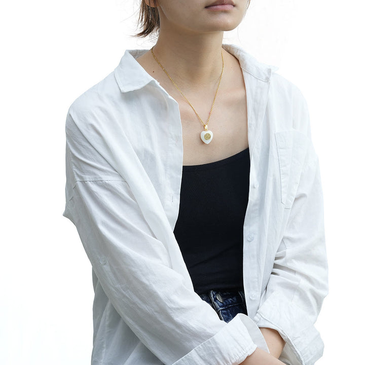 Christianartworkshop St. Benedict Medal Heart Shell Necklace - image 3