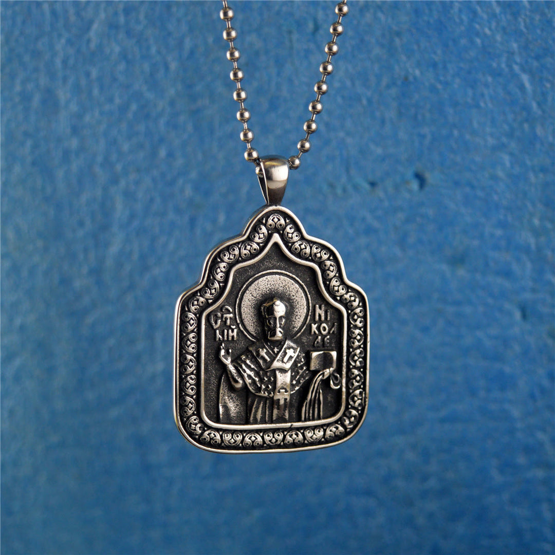 Christianartworkshop Father Blessing Charm Titanium Necklace - Metallic - image 1