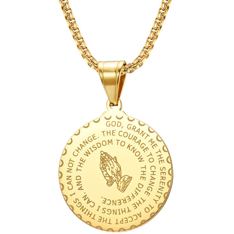 Christianartworkshop Praying Hands Round Plaque Necklace - image 7