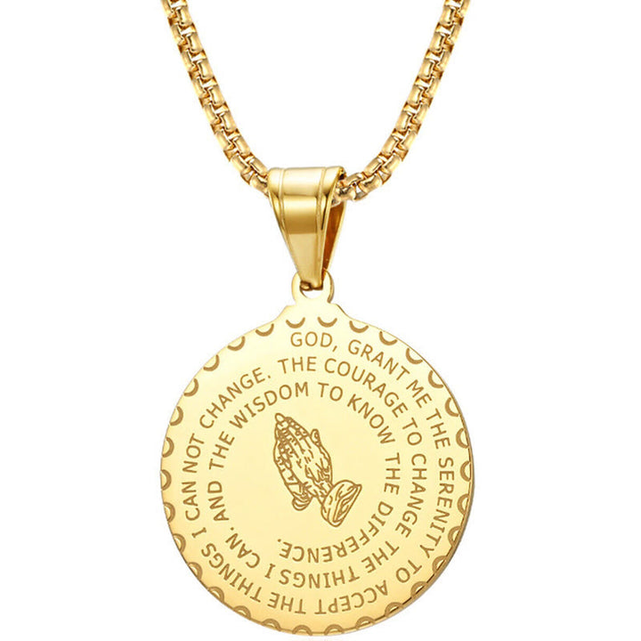 Christianartworkshop Praying Hands Round Plaque Necklace - image 7