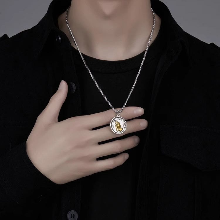 Christianartworkshop Cubic Praying Hands Charm Necklace - image 2