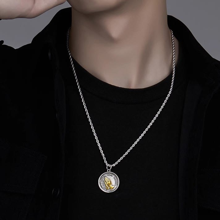 Christianartworkshop Cubic Praying Hands Charm Necklace - image 3