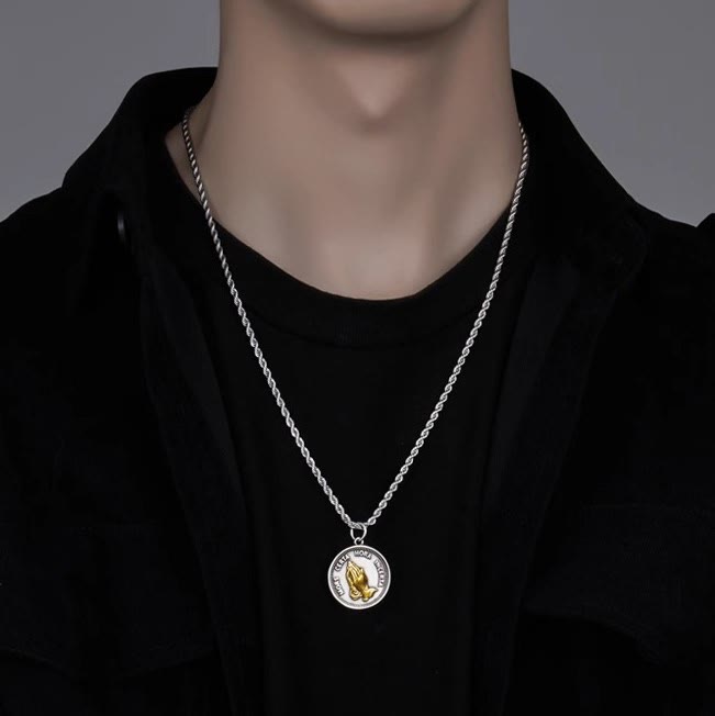 Christianartworkshop Cubic Praying Hands Charm Necklace - image 4