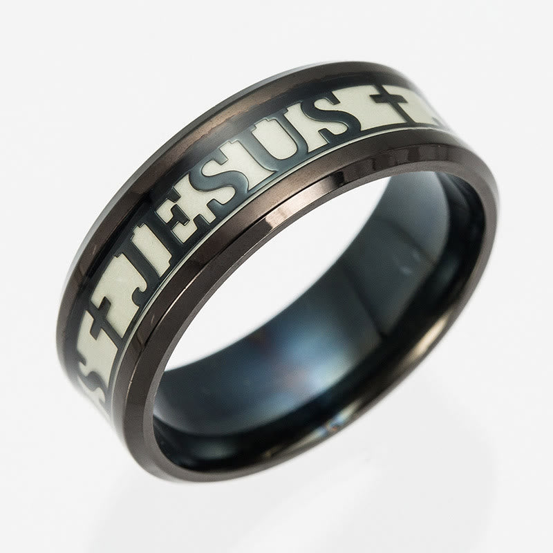 Christianartworkshop Luminous "JESUS" Printed Stainless Steel Ring - image 8