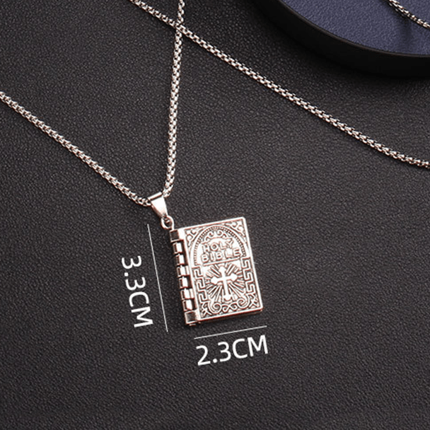 Christianartworkshop Turnable Cross Holy Bible Pendant Quality Necklace - image 13