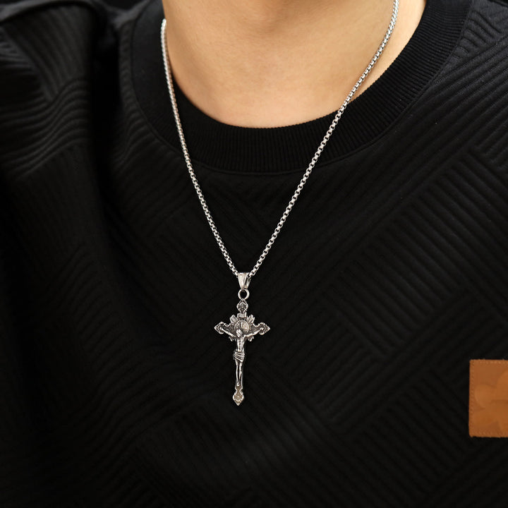 St. Benedict Symbol Crucifix Necklace - image 5