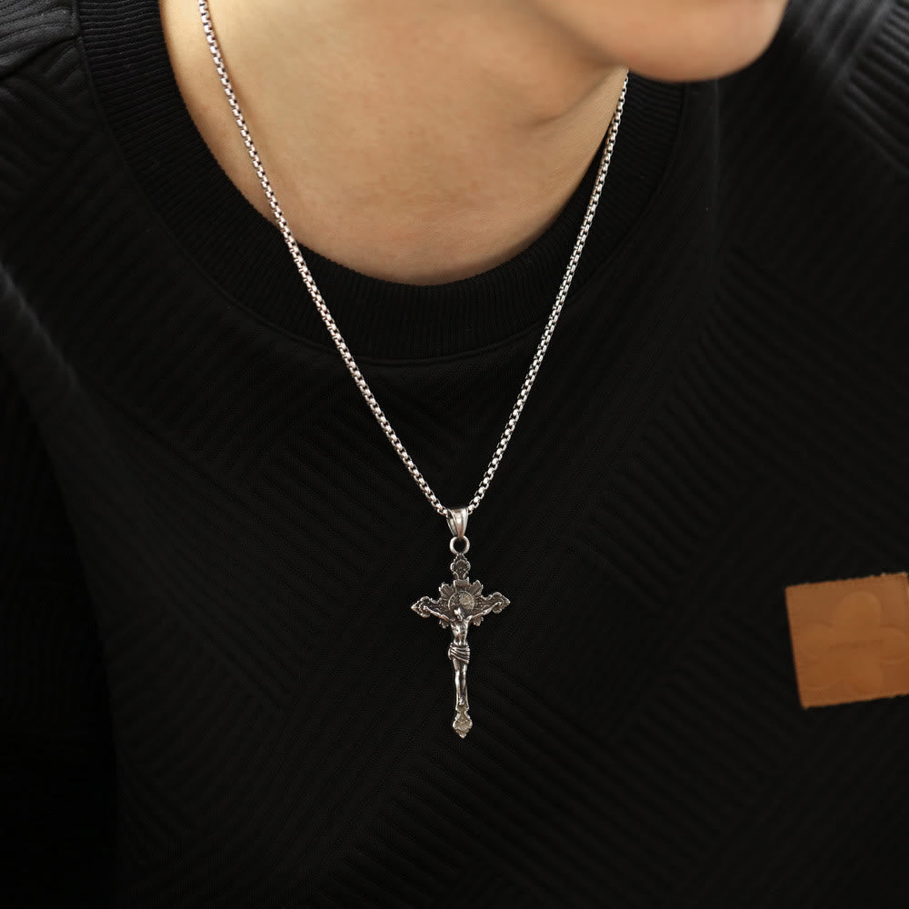St. Benedict Symbol Crucifix Necklace - image 7