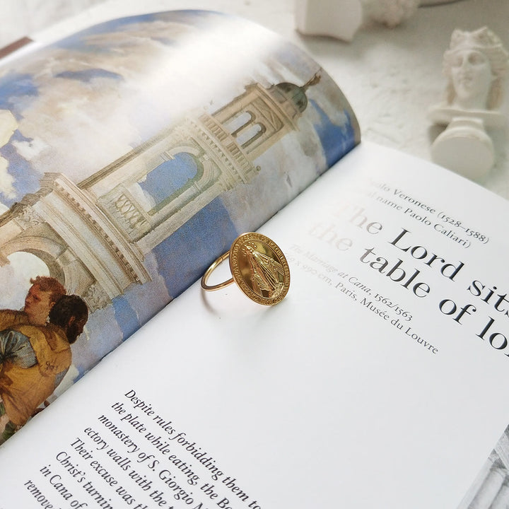 Christianartworkshop S925 Sterling Silver Miraculous Mary Bless Protection Ring - image 4