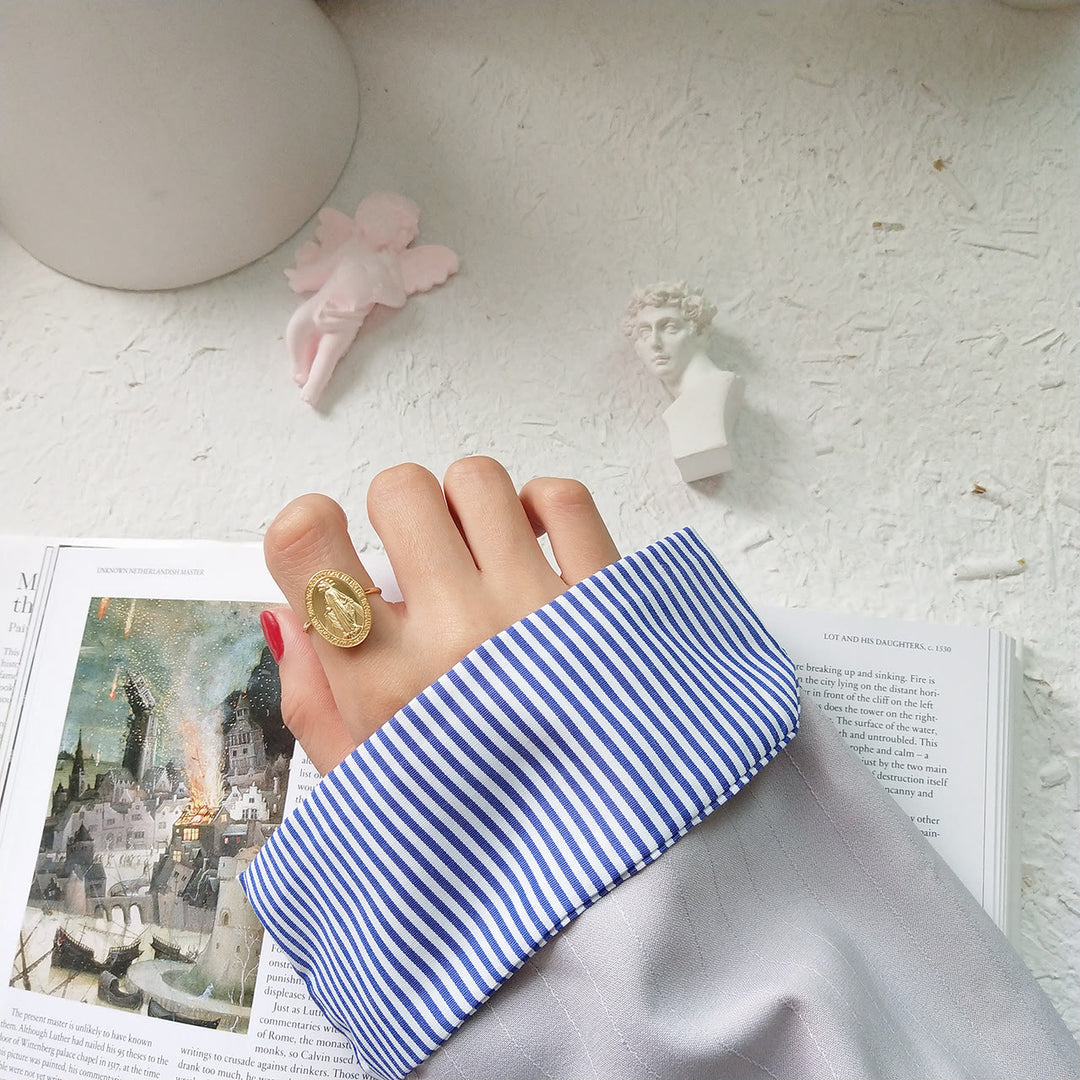 Christianartworkshop S925 Sterling Silver Miraculous Mary Bless Protection Ring - image 7