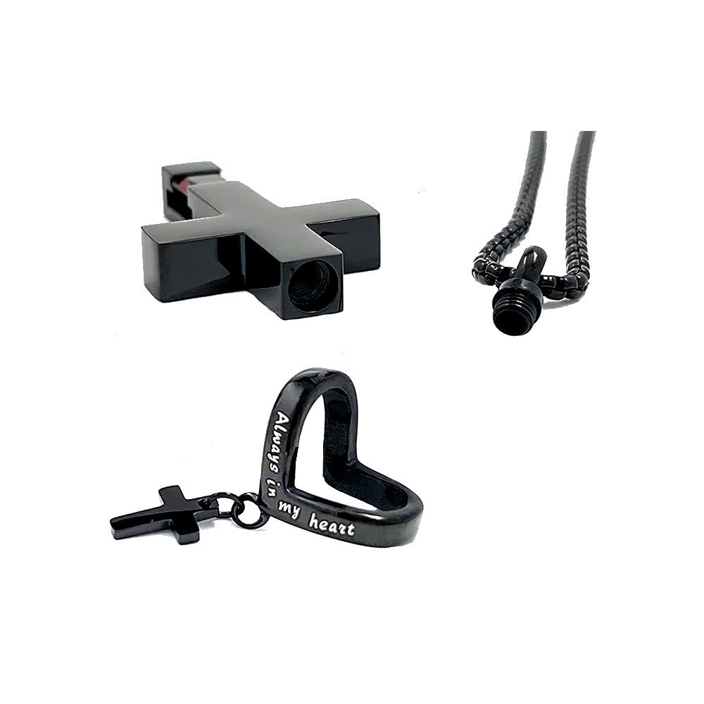 Christianartworkshop 12 Months Birthstone Double Cross Ashes Urn Pendant Necklace - image 7